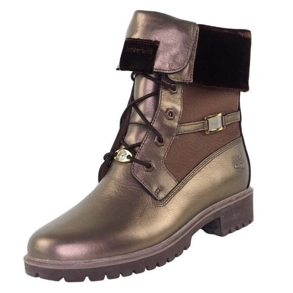 Timberland Lady Premium Fold 8 IN Winter Brown 96367 Womens Boots Leather 9.5 M - Picture 2 of 10